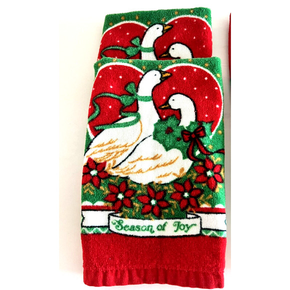 Vintage Set of 6 Jo Franco Christmas Hand Towels 100% Cotton 18x11 - Picture 4 of 6